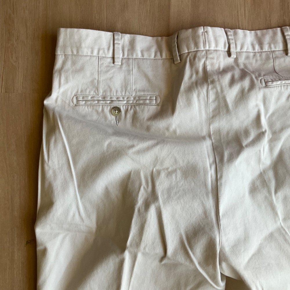 Peter Millar Pants Chino Pima Cotton flat front light Beige Stone size 38 Golf - Picture 16 of 16